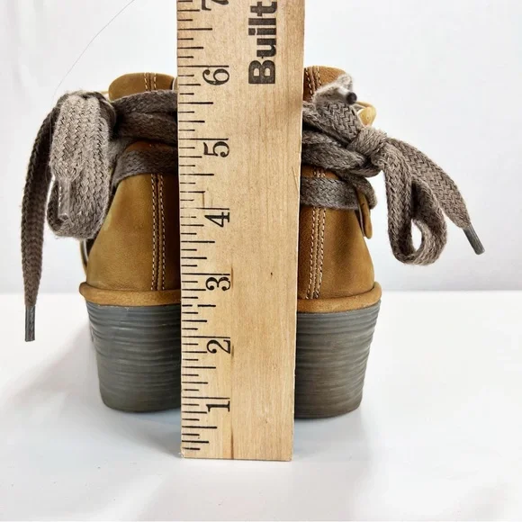 FLY London Yema Taupe Peep Toe Wedge Sandals Size 39/8-8.5 Chunky Cleat Boho - Picture 5 of 12